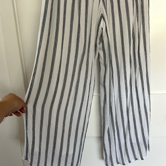 Hollister Blue & White Striped Wide-Leg Crepe Pants S - Picture 6 of 9